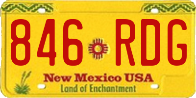 NM license plate 846RDG