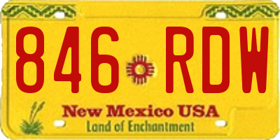 NM license plate 846RDW