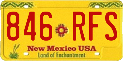 NM license plate 846RFS