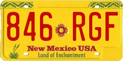 NM license plate 846RGF