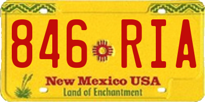 NM license plate 846RIA