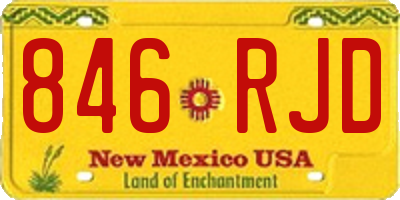 NM license plate 846RJD