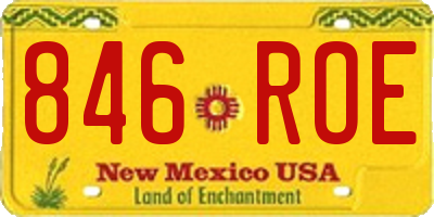 NM license plate 846ROE
