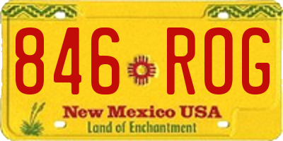 NM license plate 846ROG