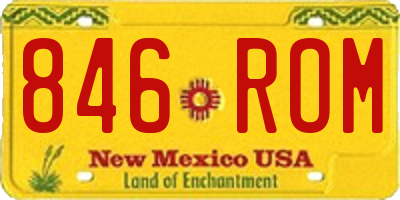 NM license plate 846ROM