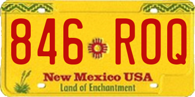 NM license plate 846ROQ