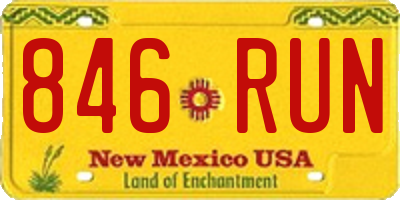 NM license plate 846RUN