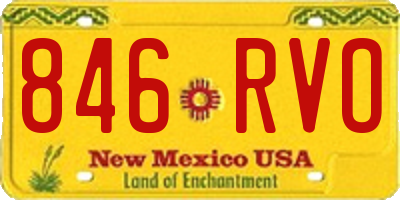 NM license plate 846RVO