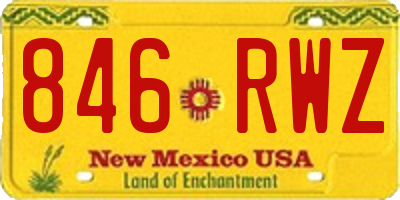 NM license plate 846RWZ