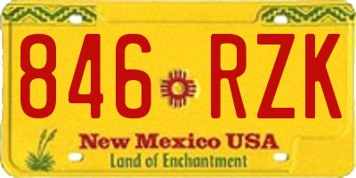 NM license plate 846RZK