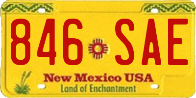 NM license plate 846SAE