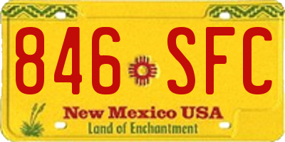 NM license plate 846SFC
