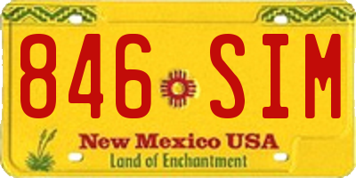 NM license plate 846SIM