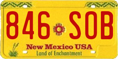 NM license plate 846SOB