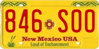 NM license plate 846SOO