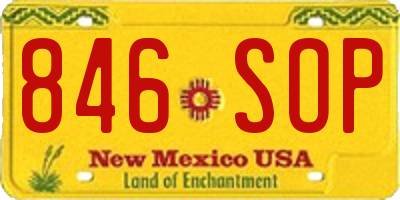 NM license plate 846SOP