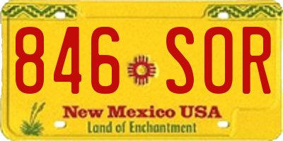 NM license plate 846SOR