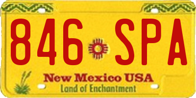 NM license plate 846SPA