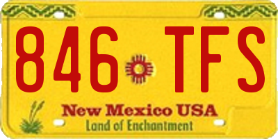 NM license plate 846TFS
