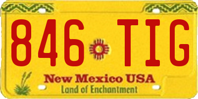 NM license plate 846TIG