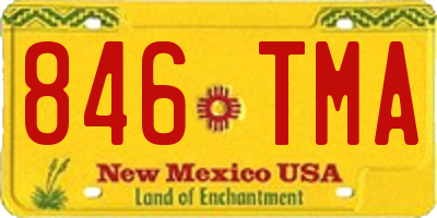 NM license plate 846TMA