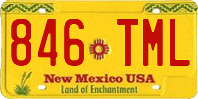 NM license plate 846TML
