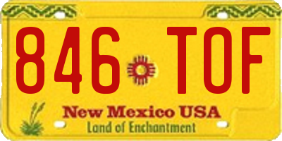 NM license plate 846TOF
