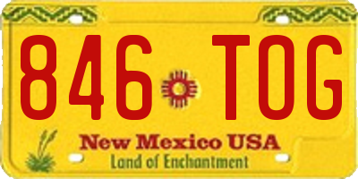 NM license plate 846TOG