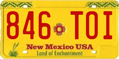 NM license plate 846TOI
