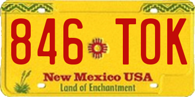 NM license plate 846TOK