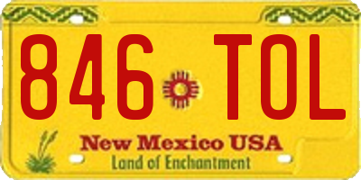 NM license plate 846TOL