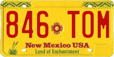 NM license plate 846TOM