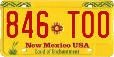 NM license plate 846TOO