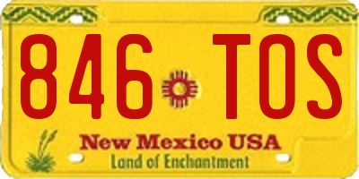 NM license plate 846TOS