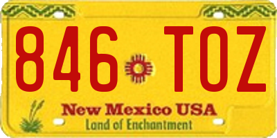 NM license plate 846TOZ