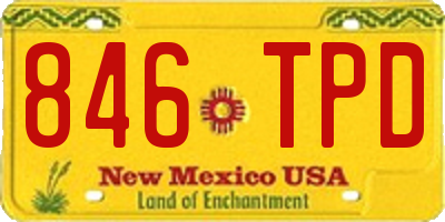 NM license plate 846TPD