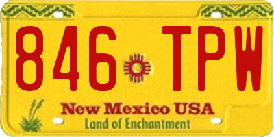 NM license plate 846TPW