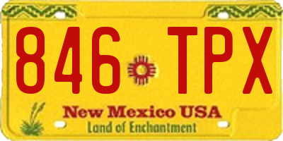 NM license plate 846TPX