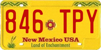 NM license plate 846TPY