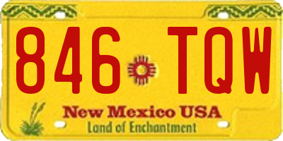 NM license plate 846TQW