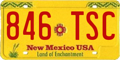 NM license plate 846TSC