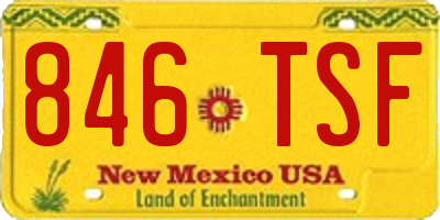 NM license plate 846TSF