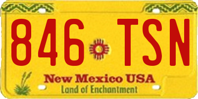 NM license plate 846TSN