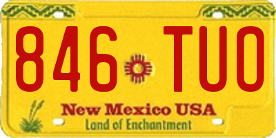 NM license plate 846TUO