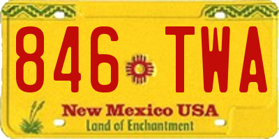 NM license plate 846TWA