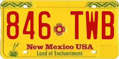 NM license plate 846TWB