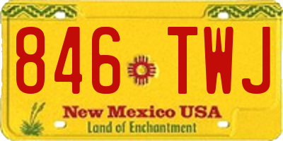 NM license plate 846TWJ