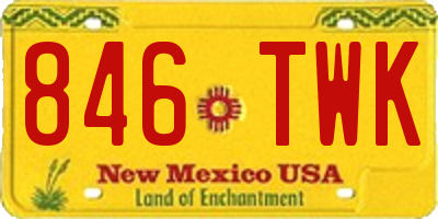 NM license plate 846TWK