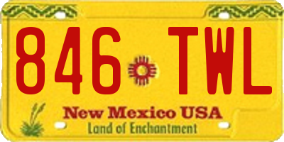 NM license plate 846TWL