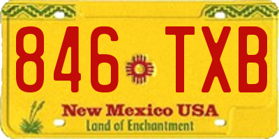 NM license plate 846TXB